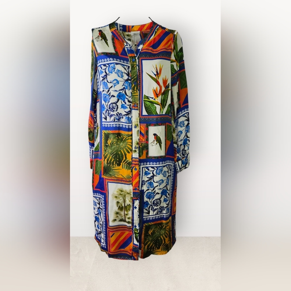 Ecru Colorful Long Sleeve Dress  Size XS
